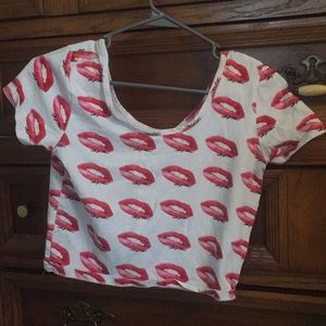 Marilyn Monroe Red Lips Crop Top!